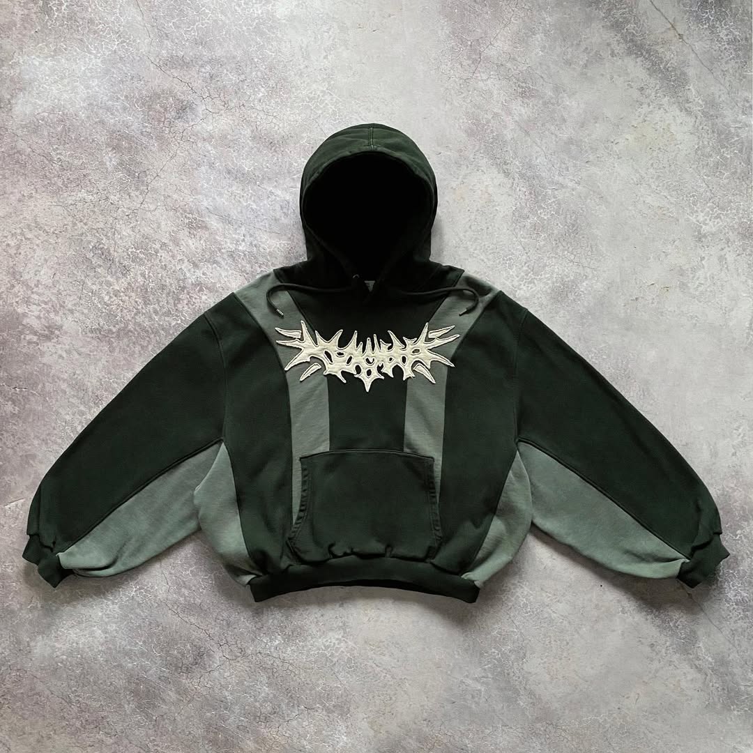 Green Flag Paneled Hoodie